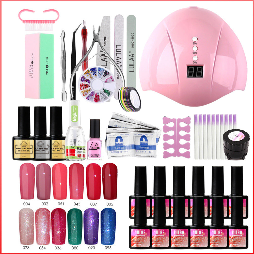UV Phototherapy Nail Polish Glue Set for Nail Art & Manicure - Multiple Styles