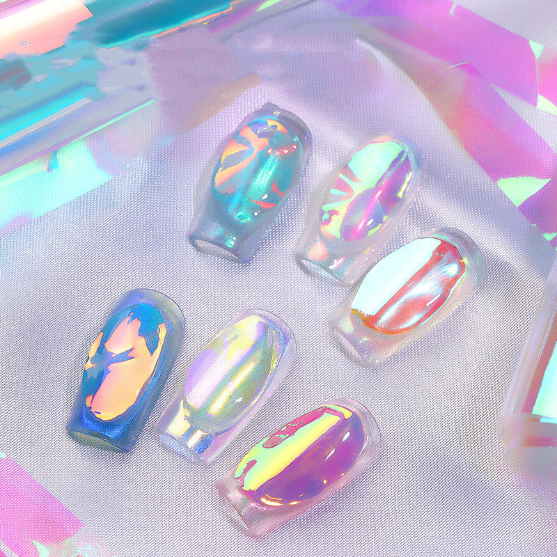 Aurora Ice Cube Cellophane Nail Art Decorations Box for DIY Manicure