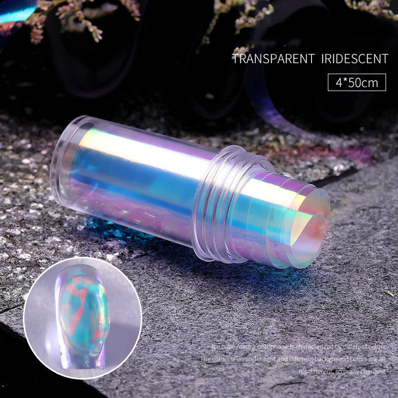 Aurora Ice Cube Cellophane Nail Art Decorations Box for DIY Manicure
