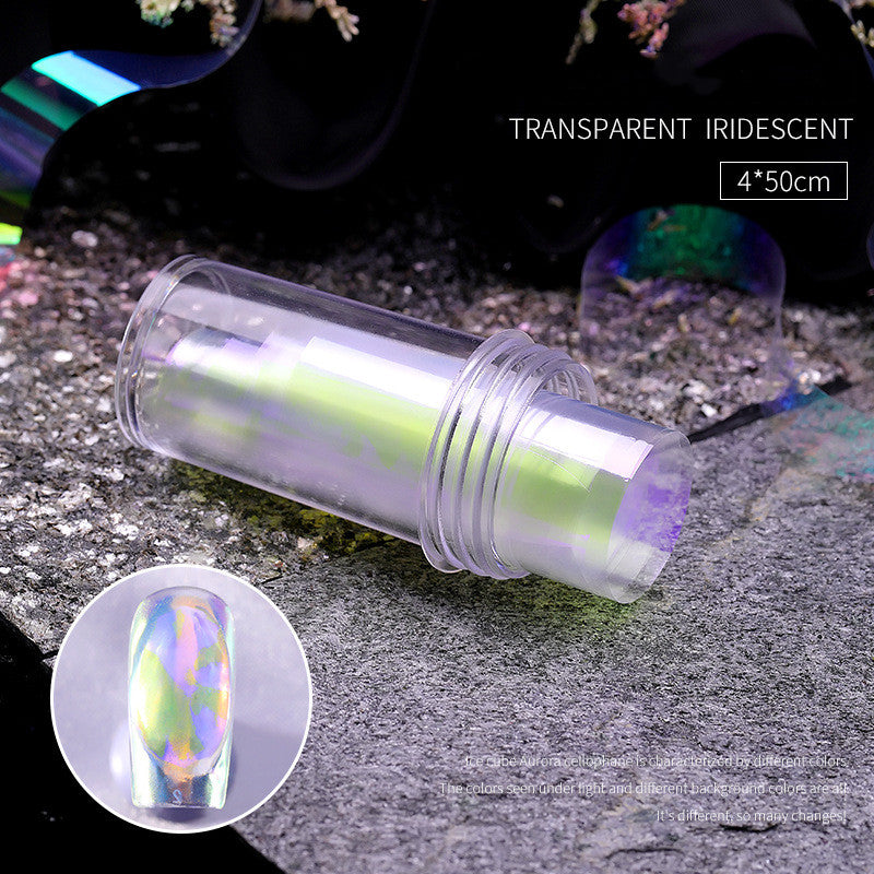 Aurora Ice Cube Cellophane Nail Art Decorations Box for DIY Manicure