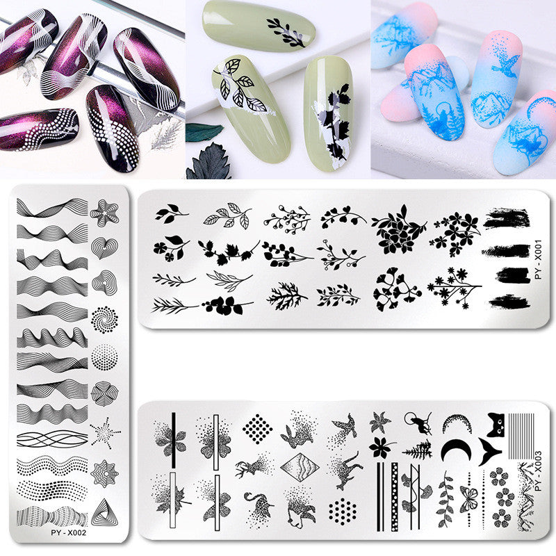 Nail Art Printing Plate Steel Plate Blue Film Flower Design for Nail Decoration