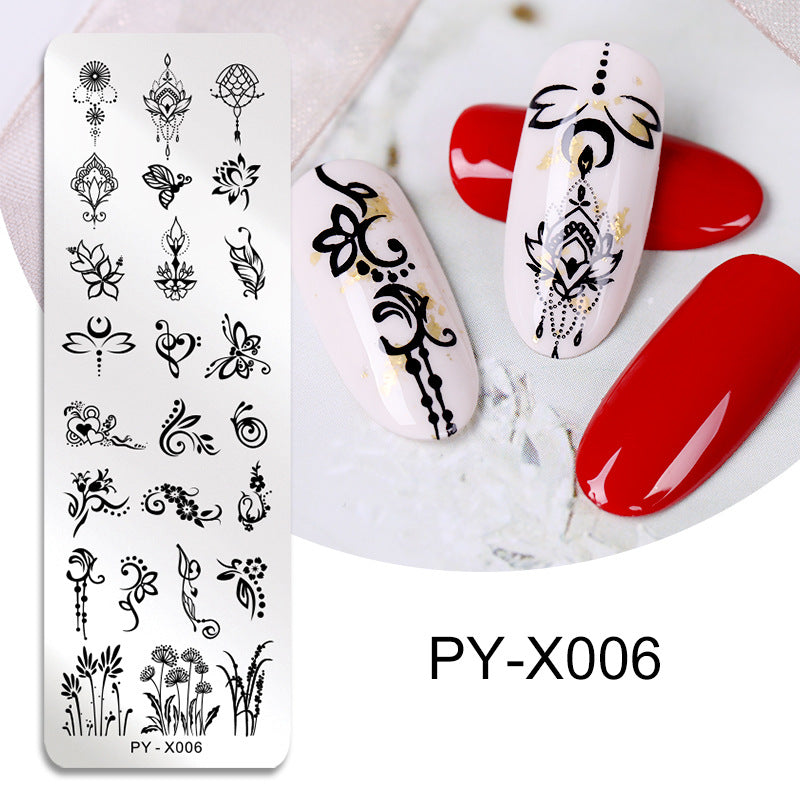 Nail Art Printing Plate Steel Plate Blue Film Flower Design for Nail Decoration