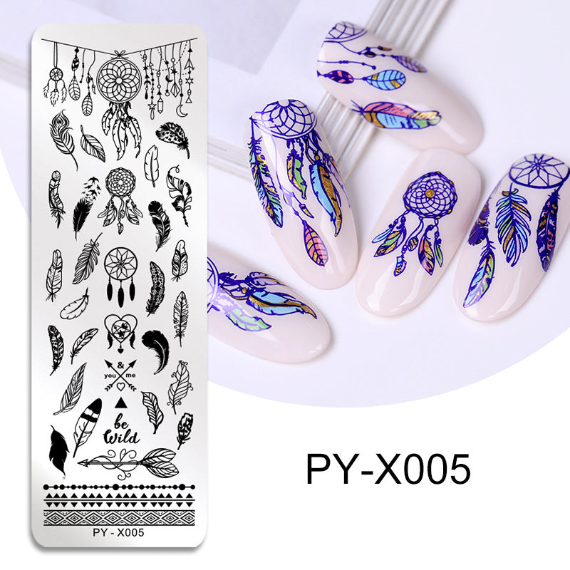 Nail Art Printing Plate Steel Plate Blue Film Flower Design for Nail Decoration