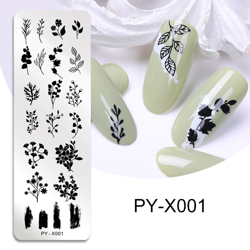 Nail Art Printing Plate Steel Plate Blue Film Flower Design for Nail Decoration