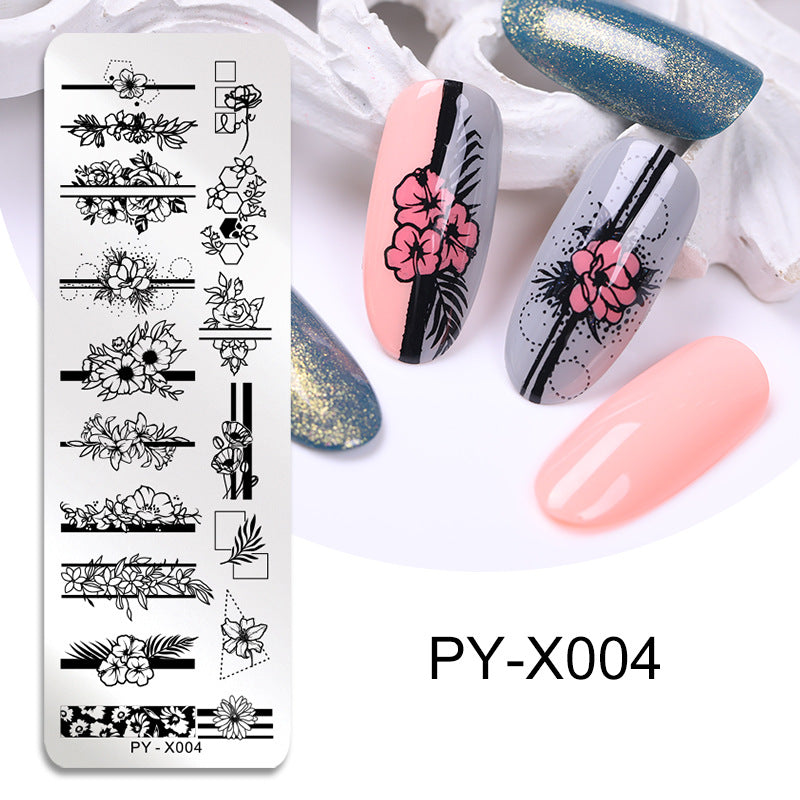 Nail Art Printing Plate Steel Plate Blue Film Flower Design for Nail Decoration