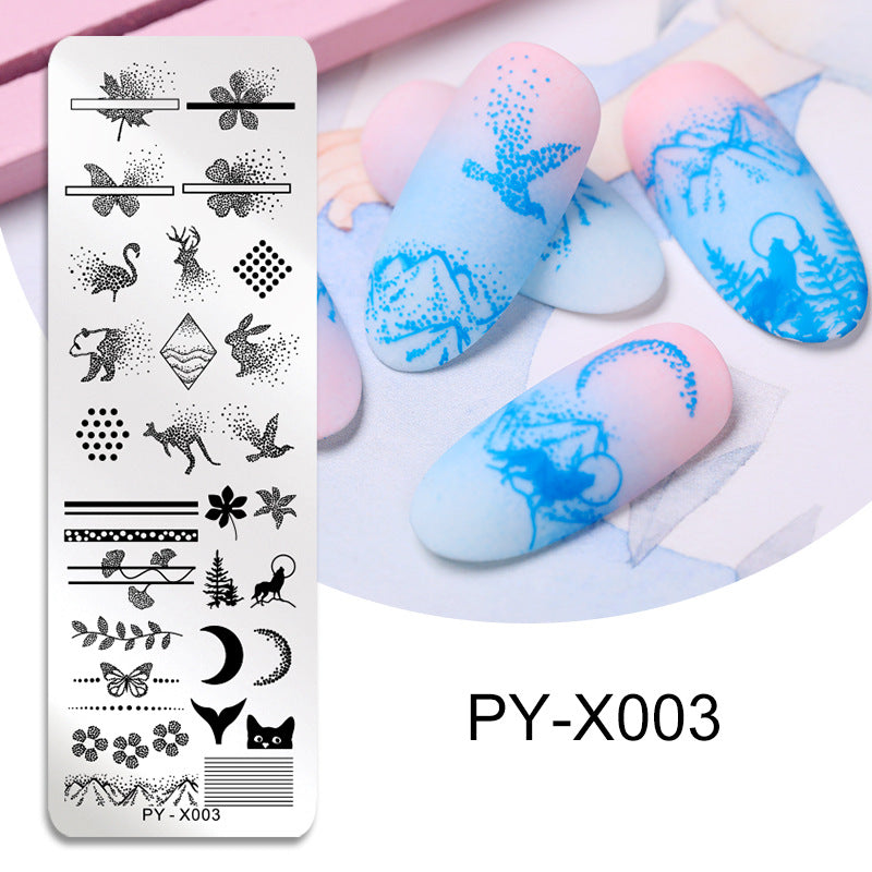 Nail Art Printing Plate Steel Plate Blue Film Flower Design for Nail Decoration