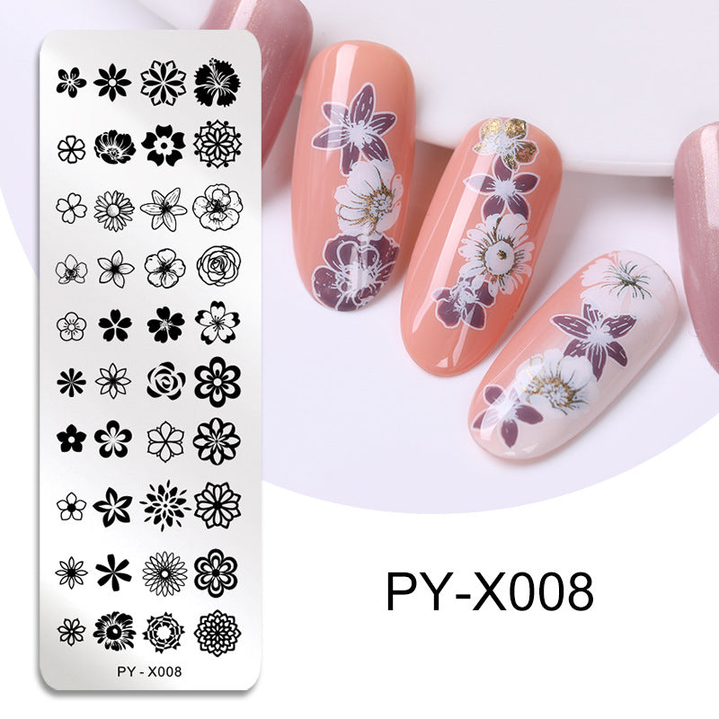 Nail Art Printing Plate Steel Plate Blue Film Flower Design for Nail Decoration