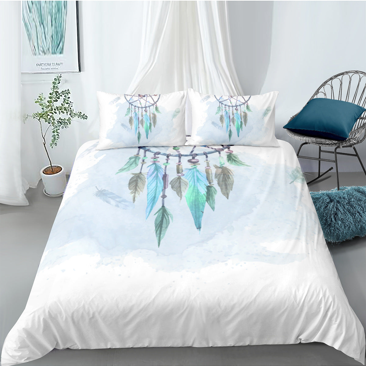 Digital Printing Quilt Cover Set 3 Pieces Modern Home Bedding Comforter Cover