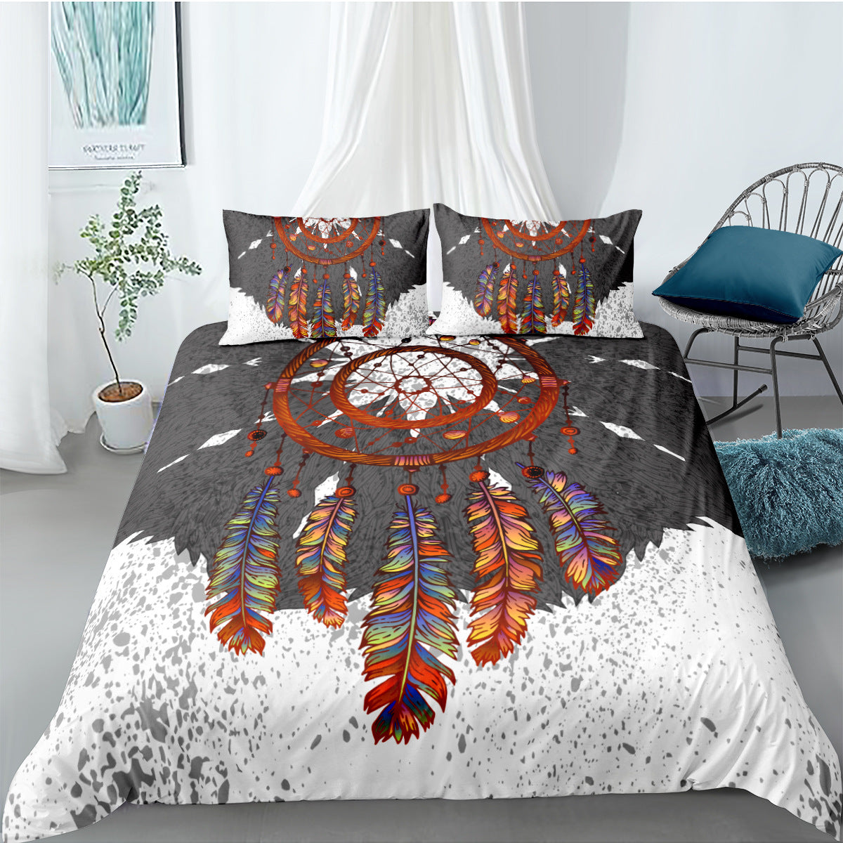 Digital Printing Quilt Cover Set 3 Pieces Modern Home Bedding Comforter Cover
