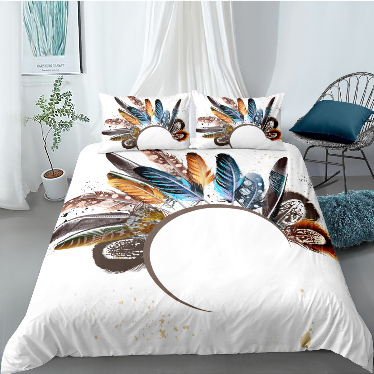 Digital Printing Quilt Cover Set 3 Pieces Modern Home Bedding Comforter Cover