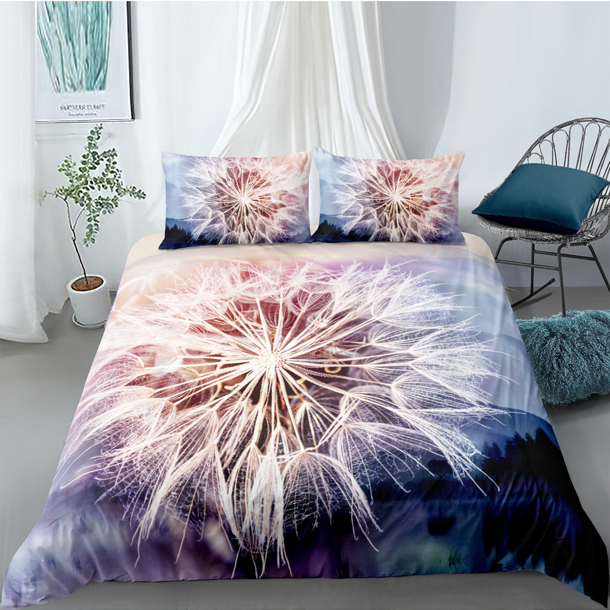 Digital Printing Quilt Cover Set 3 Pieces Modern Home Bedding Comforter Cover