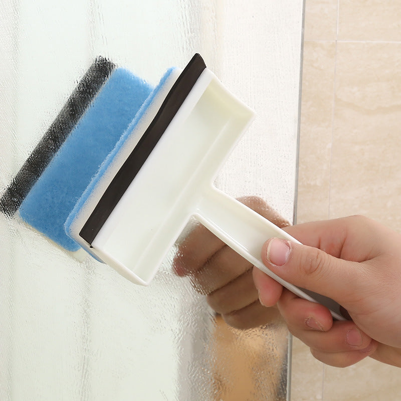 Household Glass Wiper and Window Cleaner - Double Sided, Blue & White