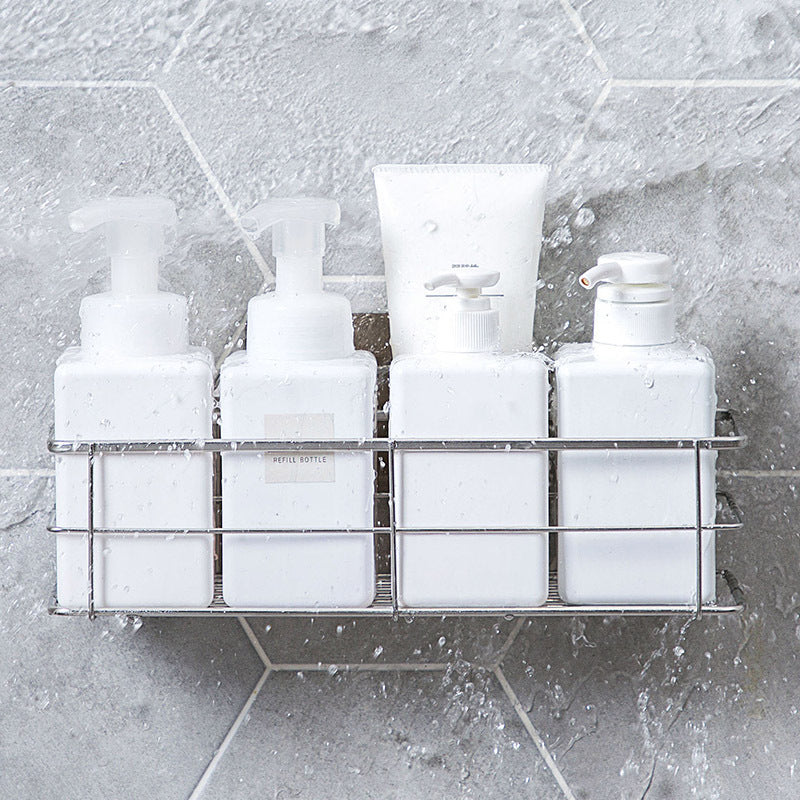 Stainless Steel Bathroom Shelf Wall Mount No Punching Nordic Style