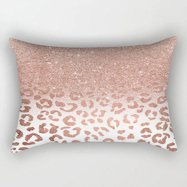 Rose Gold Powder Polyester Pillowcase Set Modern Geometric Cushion Cover