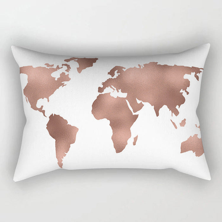 Rose Gold Powder Polyester Pillowcase Set Modern Geometric Cushion Cover