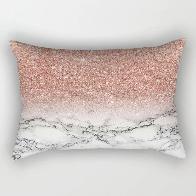 Rose Gold Powder Polyester Pillowcase Set Modern Geometric Cushion Cover