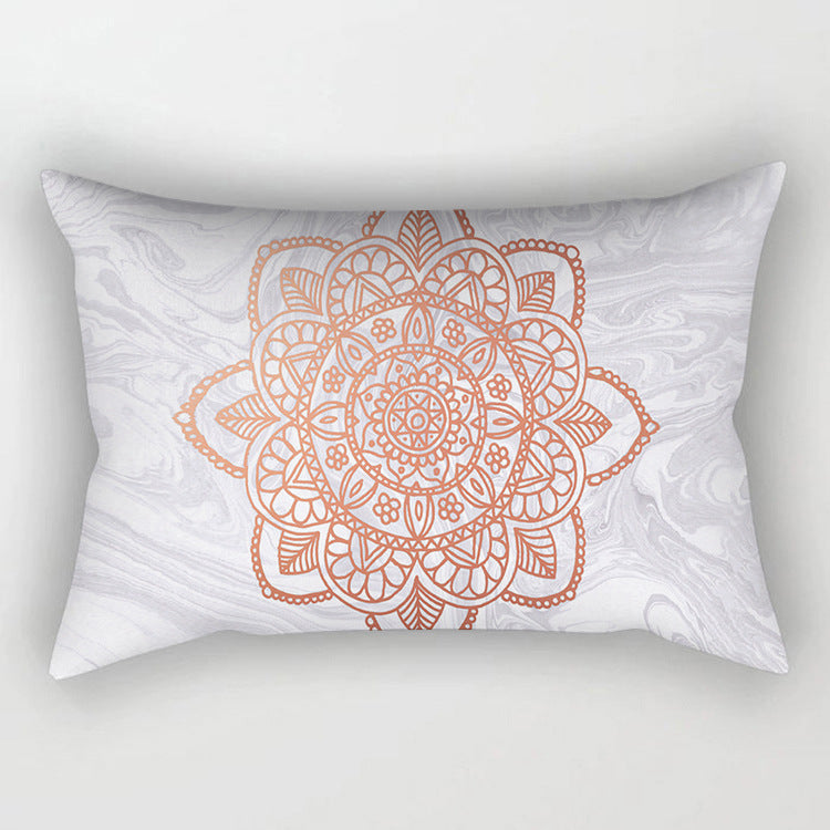 Rose Gold Powder Polyester Pillowcase Set Modern Geometric Cushion Cover