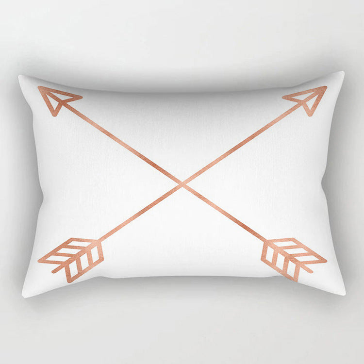 Rose Gold Powder Polyester Pillowcase Set Modern Geometric Cushion Cover