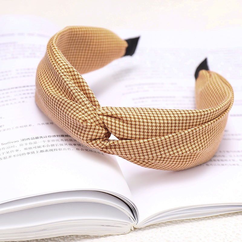 Classic Plaid Headband Hair Accessories for Face Wash & Makeup