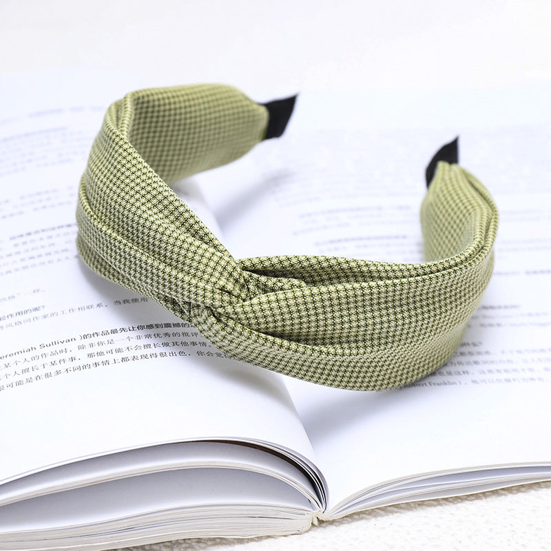 Classic Plaid Headband Hair Accessories for Face Wash & Makeup