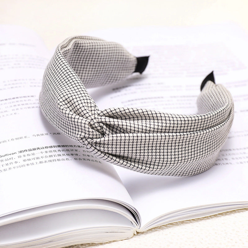 Classic Plaid Headband Hair Accessories for Face Wash & Makeup