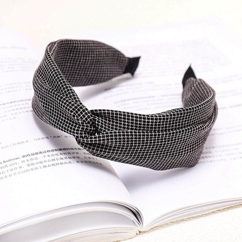 Classic Plaid Headband Hair Accessories for Face Wash & Makeup