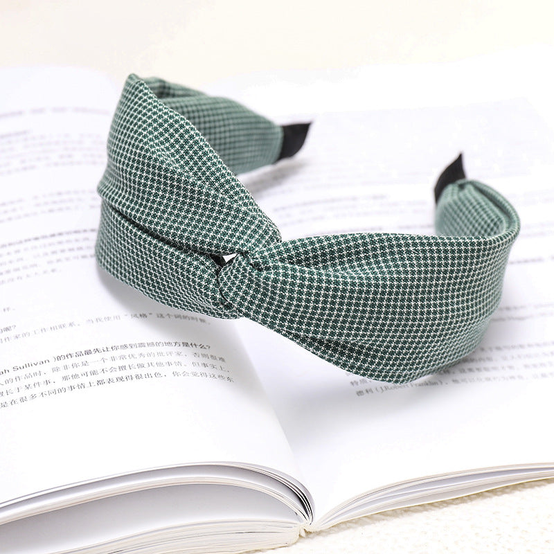 Classic Plaid Headband Hair Accessories for Face Wash & Makeup