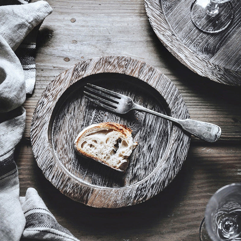 Japanese-Style Solid Wood Serving Plate for Kitchen & Dining