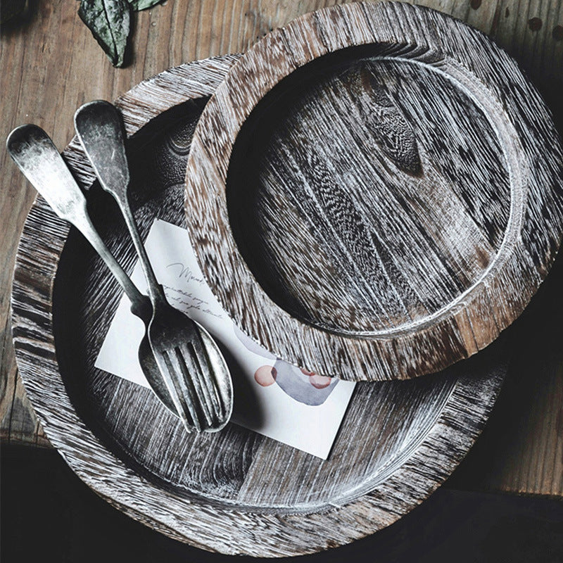 Japanese-Style Solid Wood Serving Plate for Kitchen & Dining