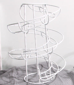 Spiral Egg Rack Basket Wrought Iron Kitchen Storage Organizer