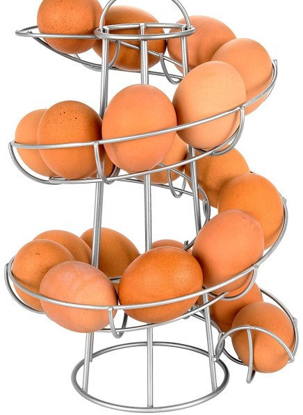 Spiral Egg Rack Basket Wrought Iron Kitchen Storage Organizer