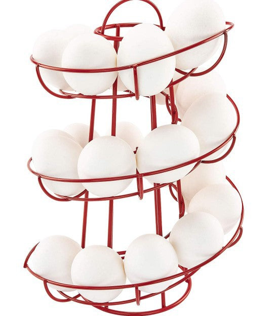 Spiral Egg Rack Basket Wrought Iron Kitchen Storage Organizer