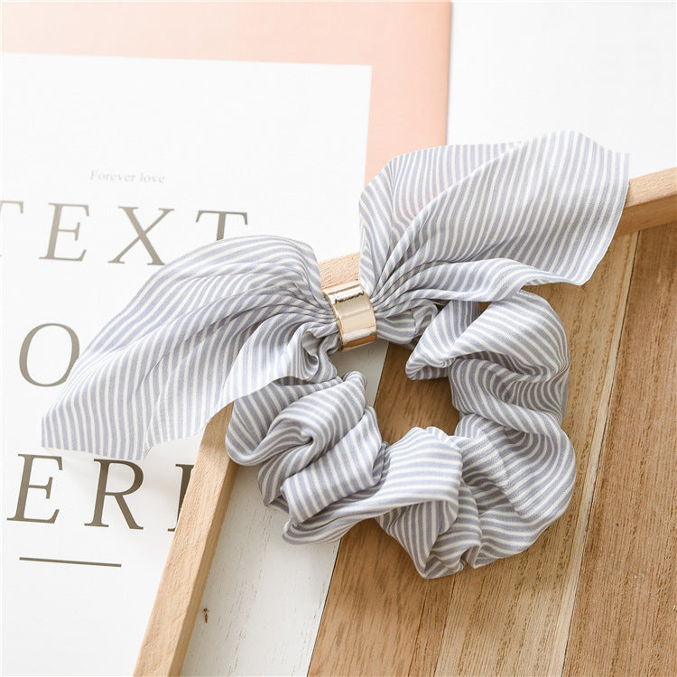 Rabbit Ear Chiffon Metal Hair Ring Hair Accessory for Women