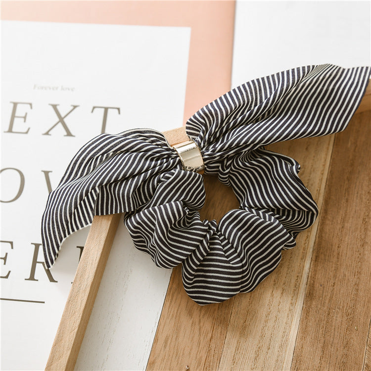 Rabbit Ear Chiffon Metal Hair Ring Hair Accessory for Women