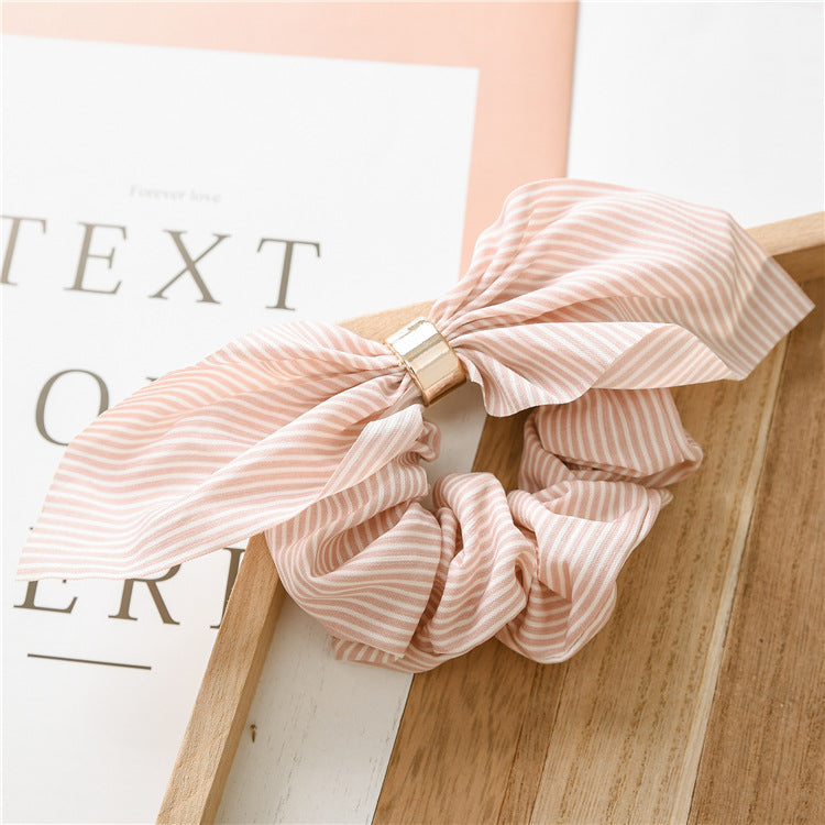 Rabbit Ear Chiffon Metal Hair Ring Hair Accessory for Women