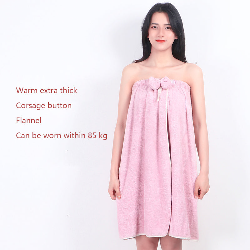 Cotton Bath Skirt with Buckle & Water Absorption for Spa & Home Use
