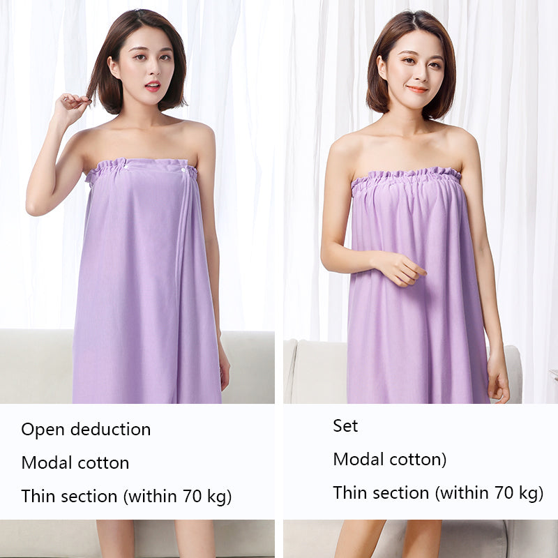 Cotton Bath Skirt with Buckle & Water Absorption for Spa & Home Use