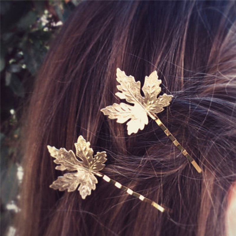 Metal Leaf Hair Clip Barrettes for Women Girls Hair Accessories Stylish Hairpin