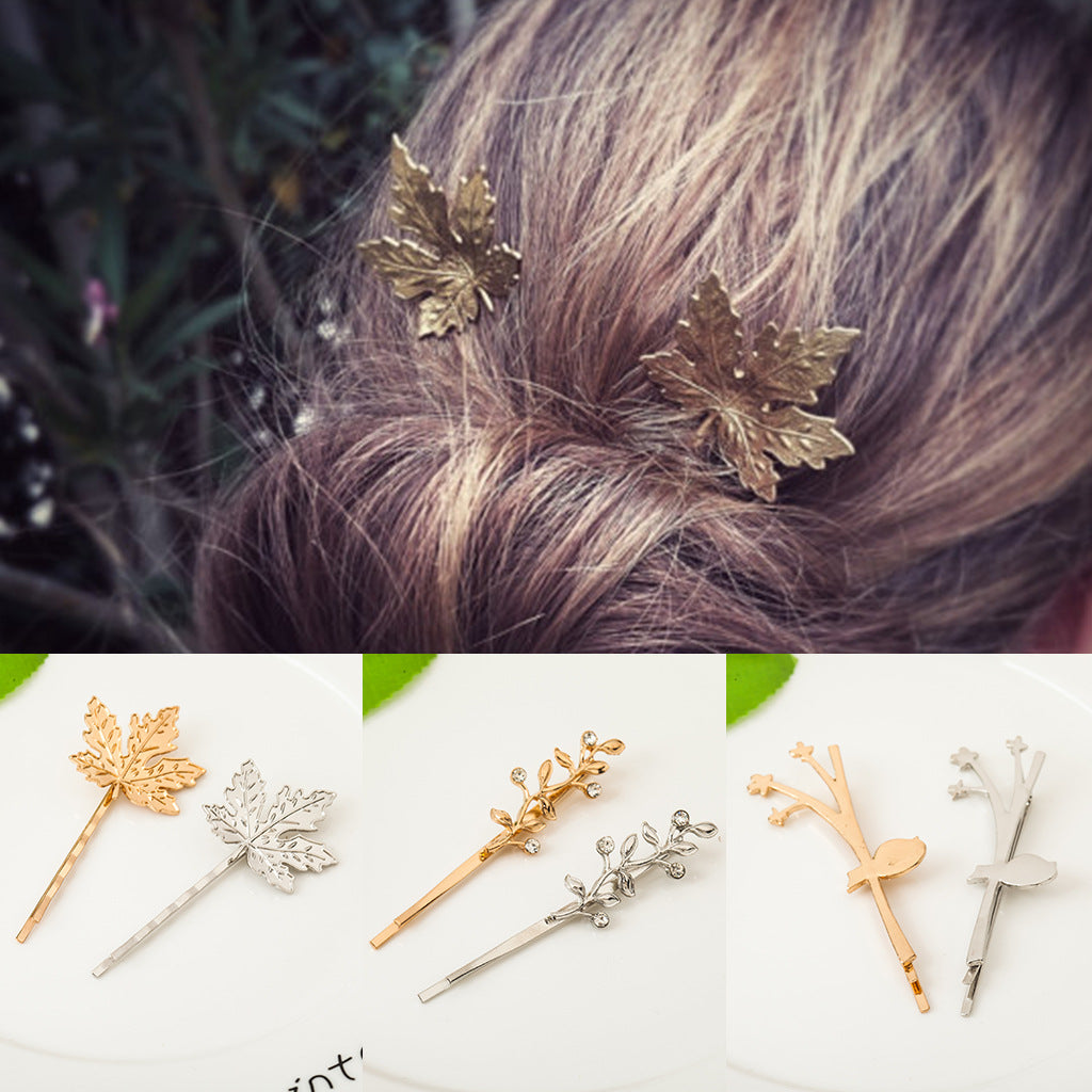 Metal Leaf Hair Clip Barrettes for Women Girls Hair Accessories Stylish Hairpin