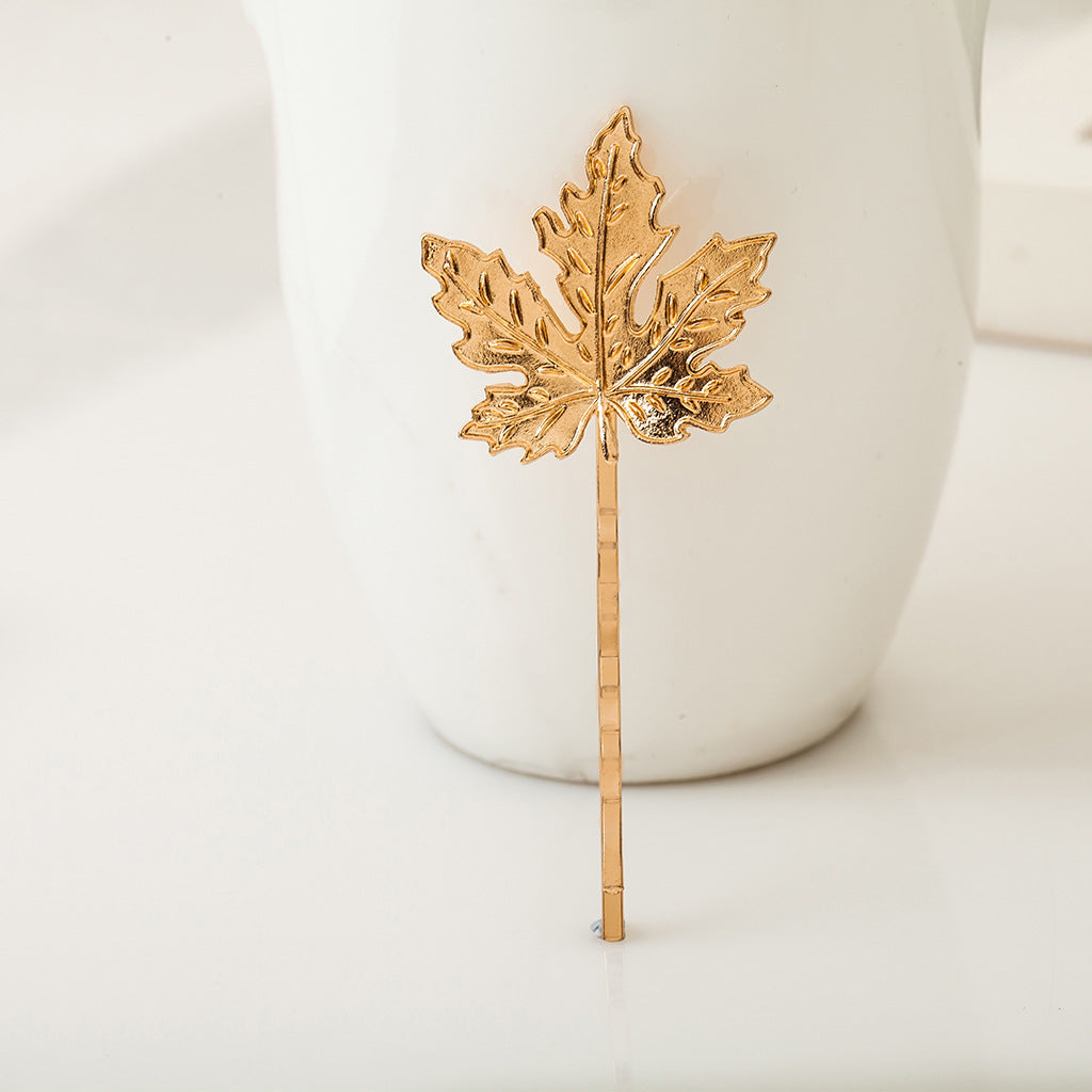 Metal Leaf Hair Clip Barrettes for Women Girls Hair Accessories Stylish Hairpin
