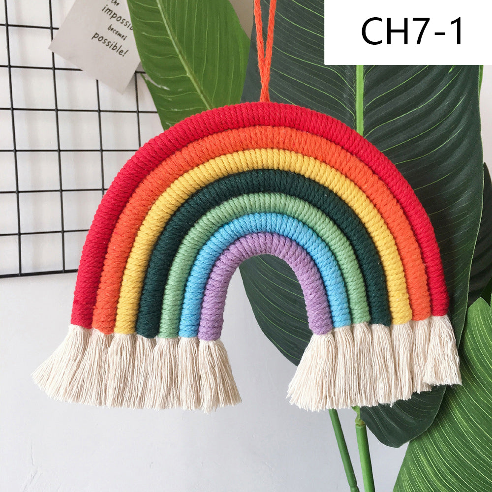 Nordic Style Rainbow Wall Hanging Decor Set - Children's Room Wall Art, 7 Pieces