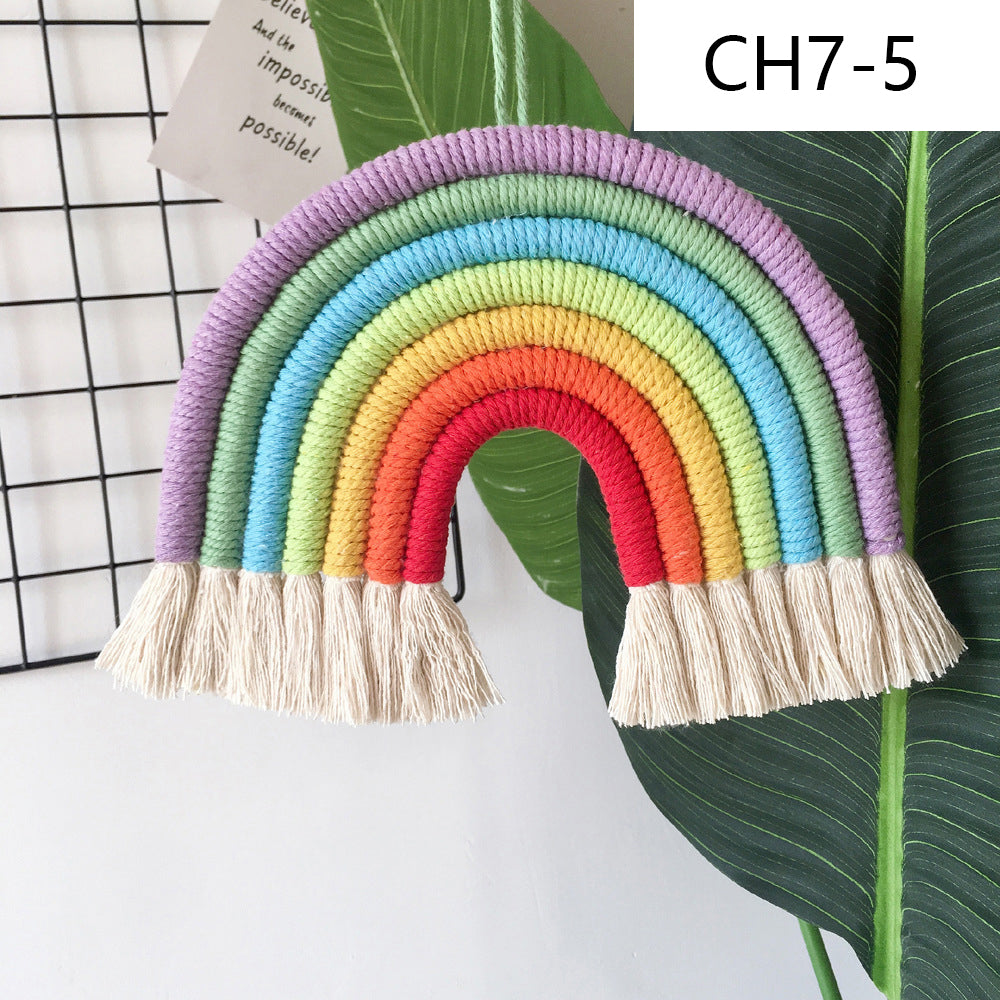 Nordic Style Rainbow Wall Hanging Decor Set - Children's Room Wall Art, 7 Pieces