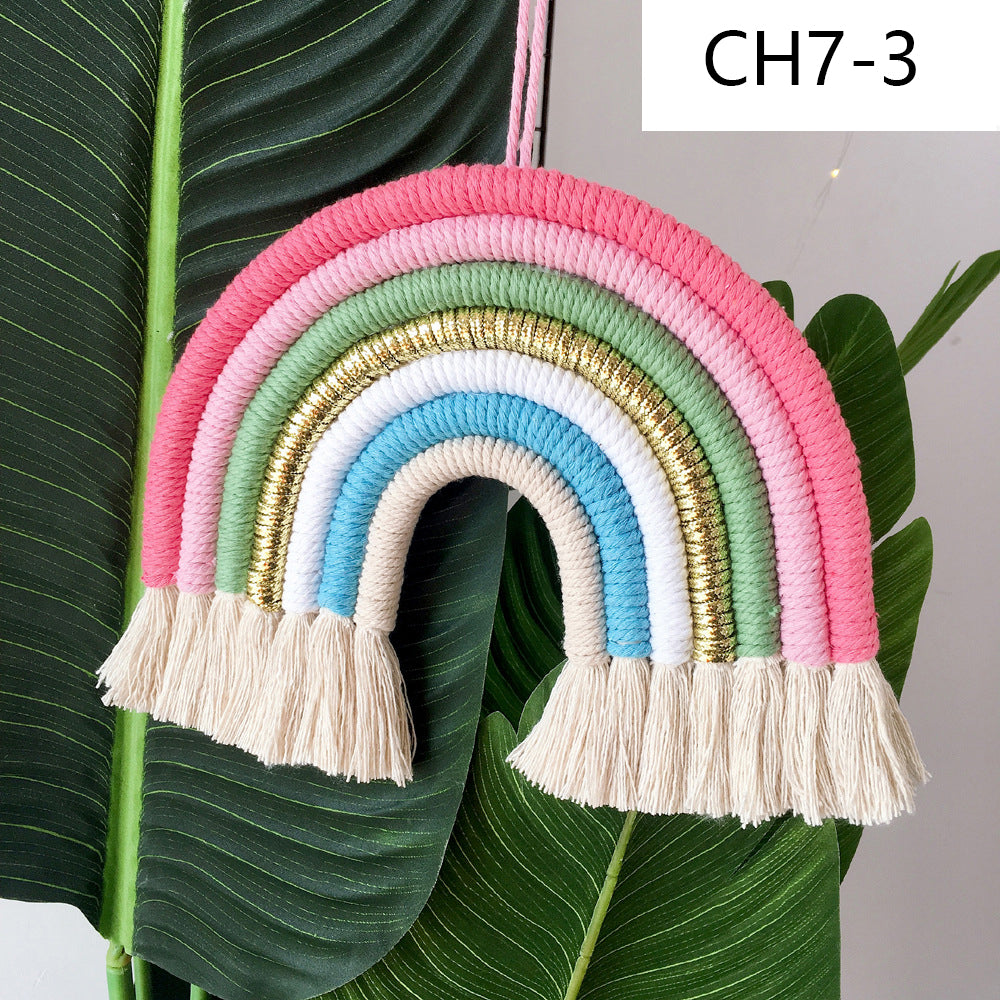 Nordic Style Rainbow Wall Hanging Decor Set - Children's Room Wall Art, 7 Pieces