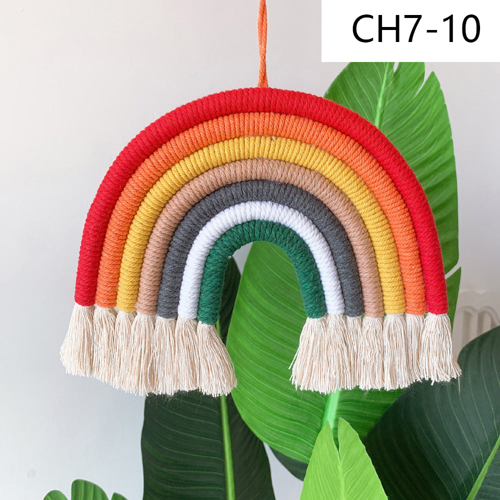 Nordic Style Rainbow Wall Hanging Decor Set - Children's Room Wall Art, 7 Pieces