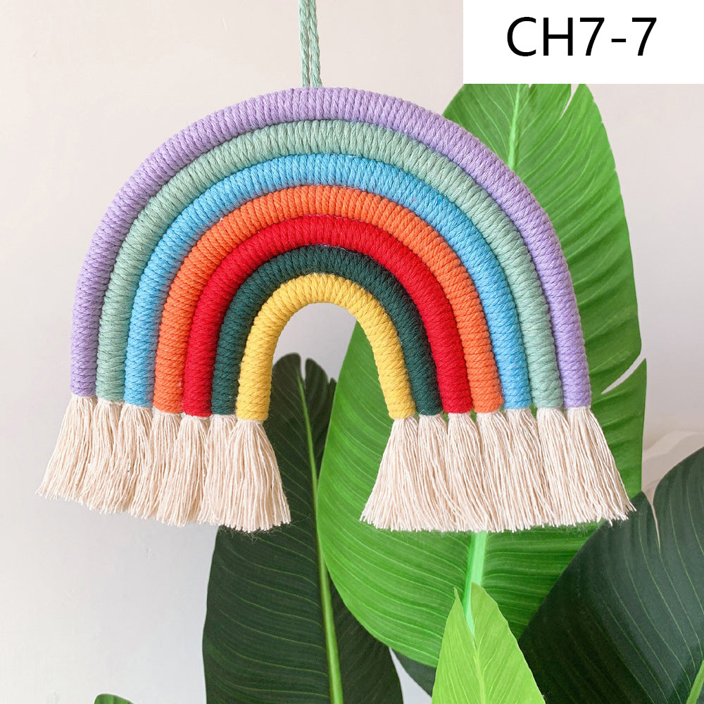 Nordic Style Rainbow Wall Hanging Decor Set - Children's Room Wall Art, 7 Pieces