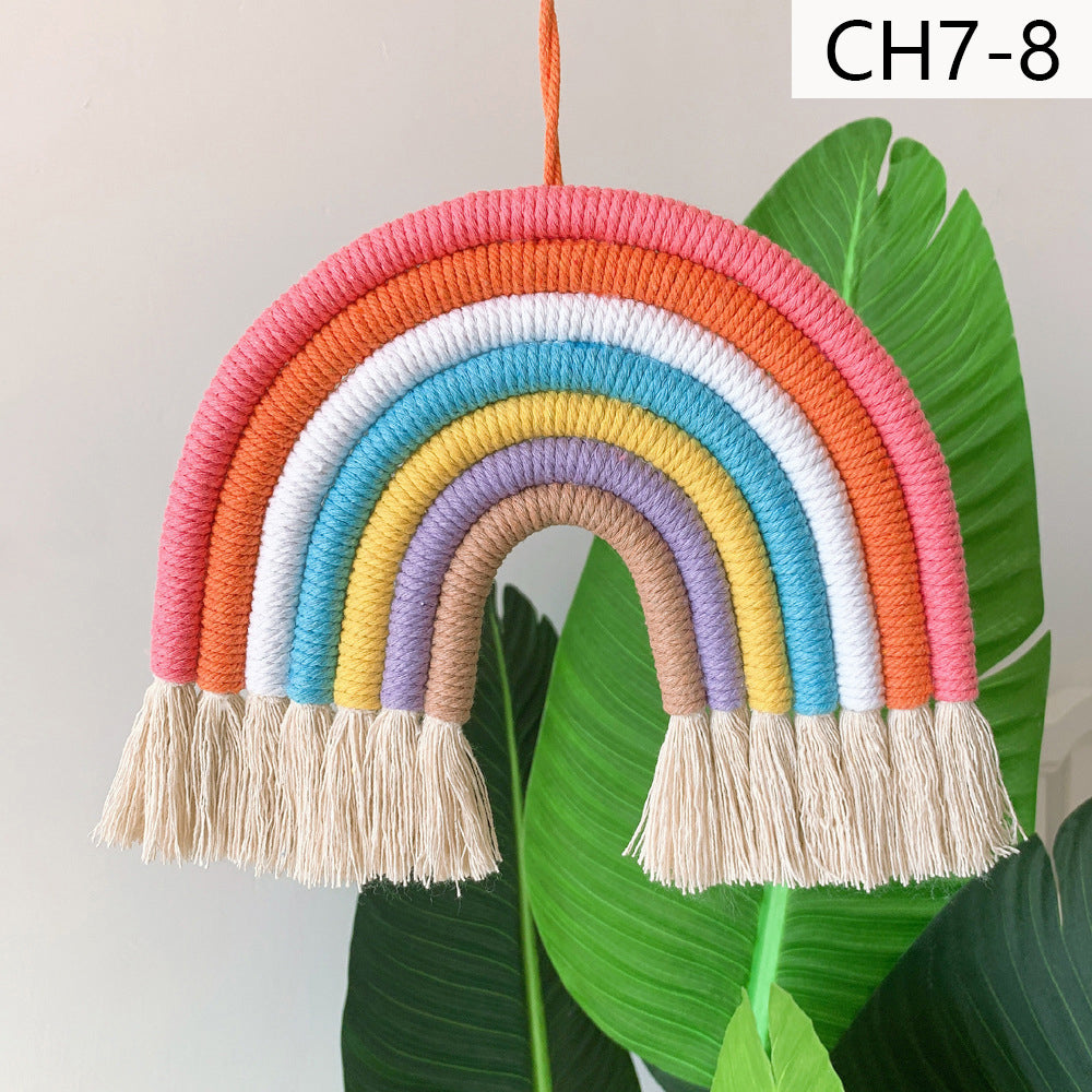 Nordic Style Rainbow Wall Hanging Decor Set - Children's Room Wall Art, 7 Pieces
