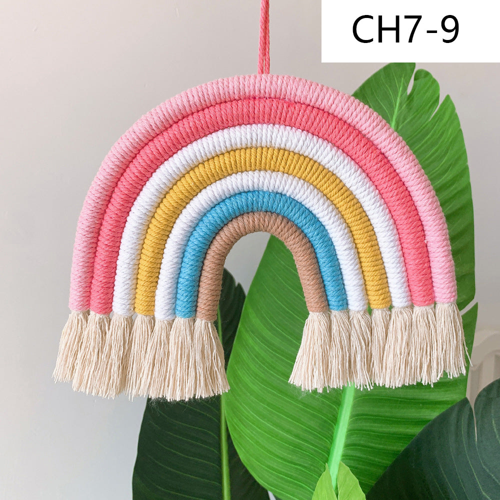 Nordic Style Rainbow Wall Hanging Decor Set - Children's Room Wall Art, 7 Pieces