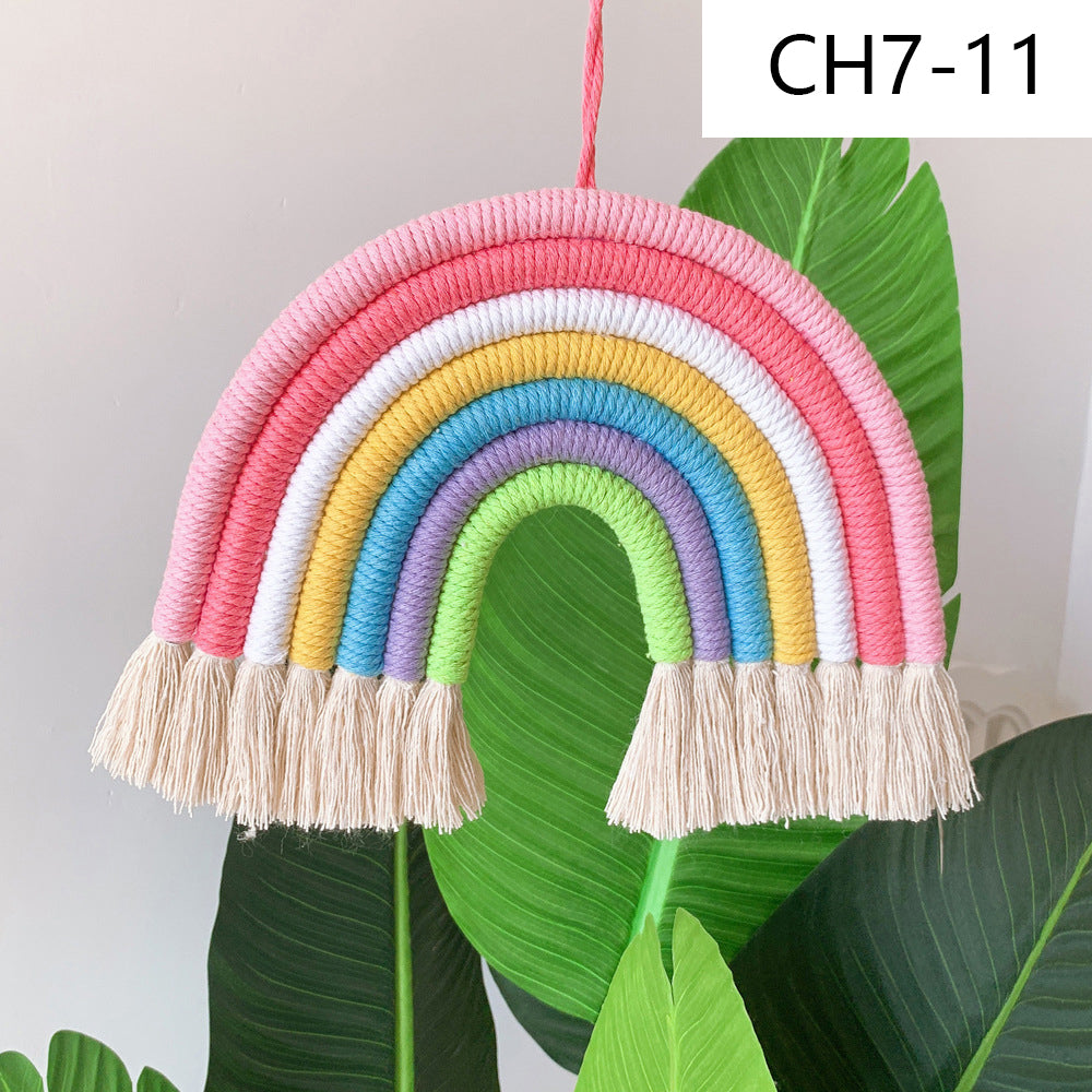 Nordic Style Rainbow Wall Hanging Decor Set - Children's Room Wall Art, 7 Pieces