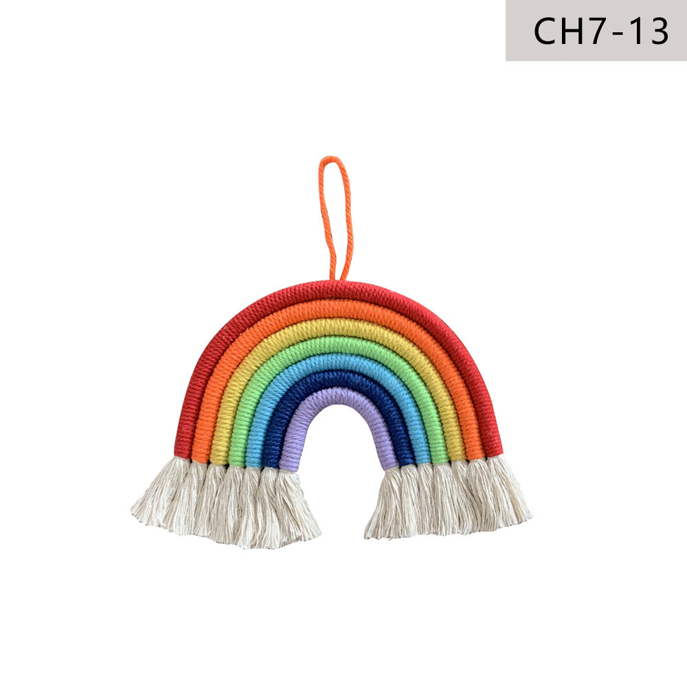 Nordic Style Rainbow Wall Hanging Decor Set - Children's Room Wall Art, 7 Pieces