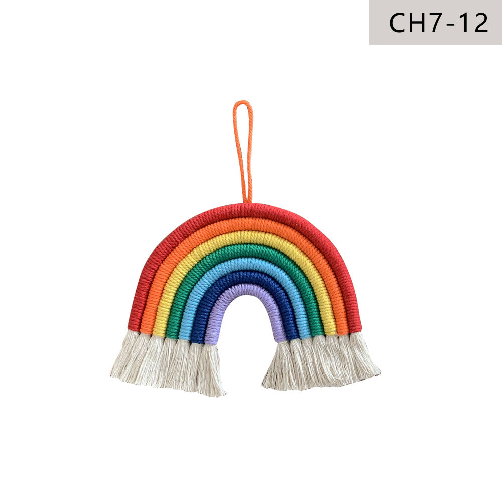 Nordic Style Rainbow Wall Hanging Decor Set - Children's Room Wall Art, 7 Pieces